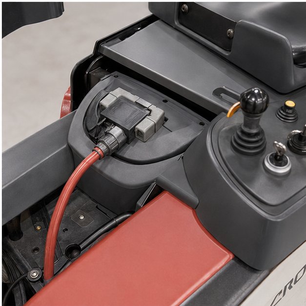Used Crown RR 5725 1.6 ton Electric forklift for sale, seat and controls