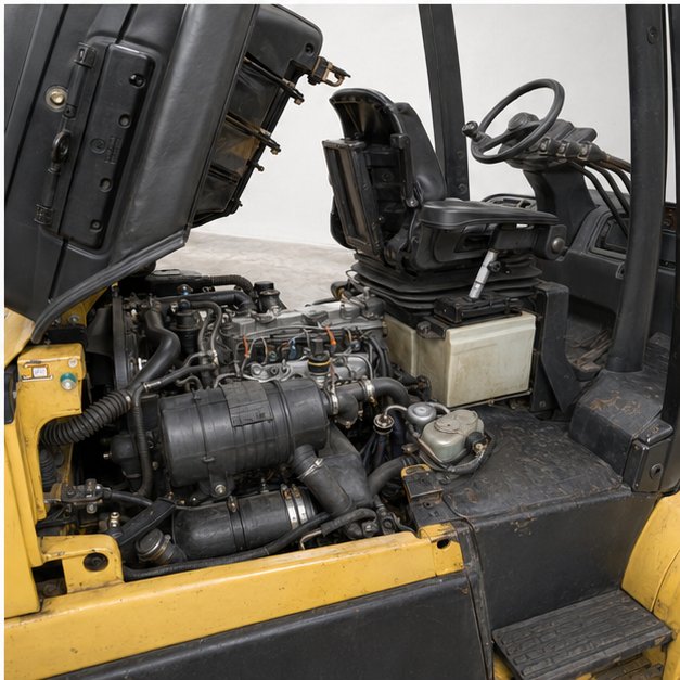 Used Hyster H5.0FT 5 ton Diesel forklift for sale, seat and controls