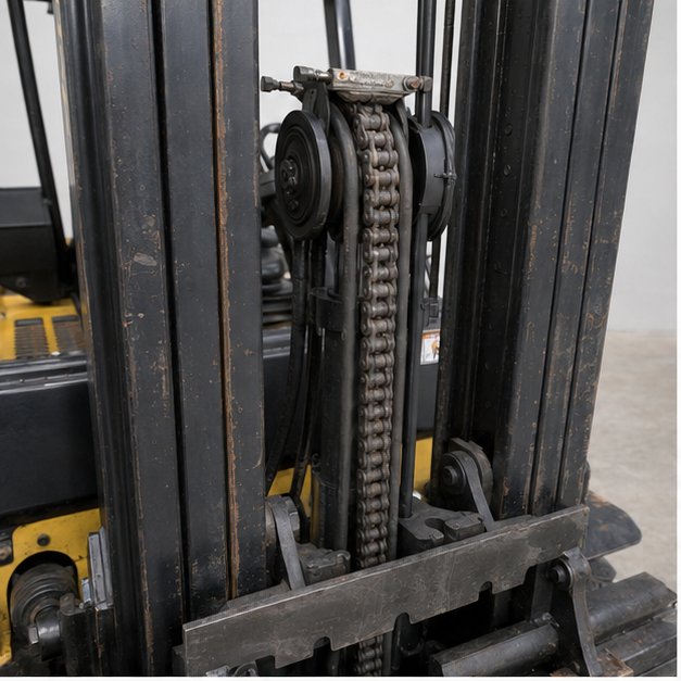 Used Hyster H5.0FT 5 ton Diesel forklift for sale, mast and chains